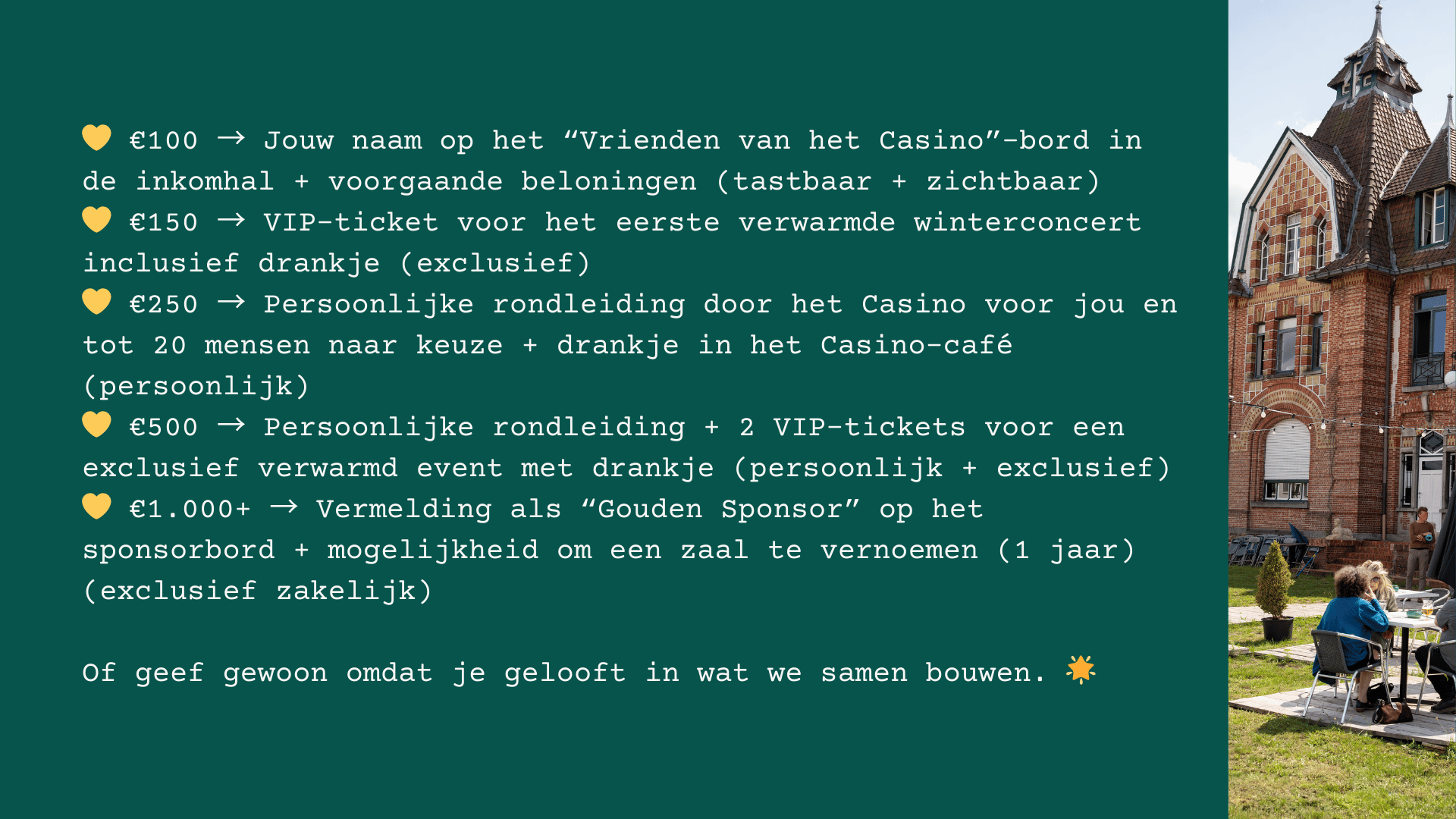 Crowdfunding vrienden van het Casino van Gompel
